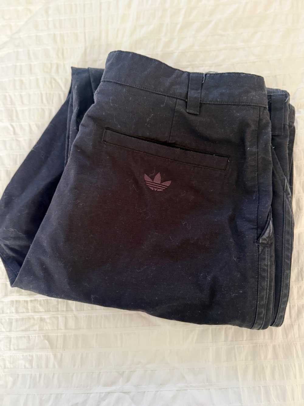 adidas Black Men's Chino Pants with Trefoil Logo